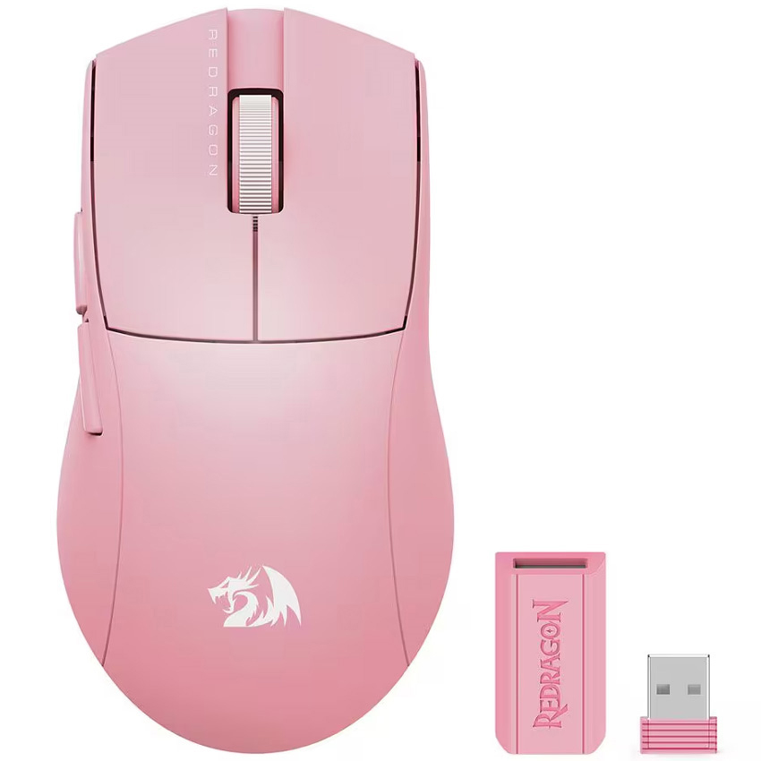 Mouse Inalambrico Redragon K1ng Pro 26000 Dpi Rosa